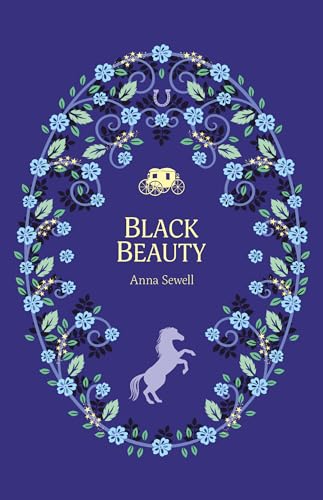 Book cover for “Black Beauty” featuring a horse within floral ornamentation.