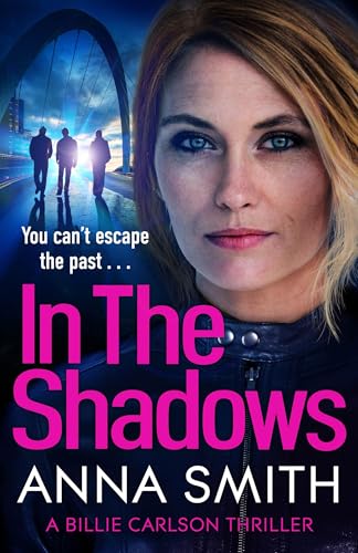 Book cover: woman’s face, distant figures, bridge, and bold pink title text.