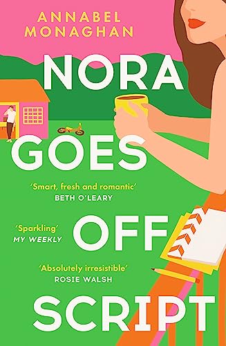 Book cover: "Nora Goes Off Script" with illustration of woman and house.