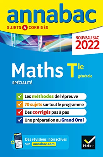 Annabac 2022 Maths textbook cover, blue background, with checkmarks and text.