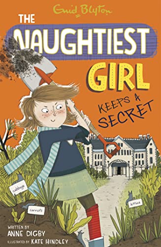 Book cover: girl with a shovel, school building in background.