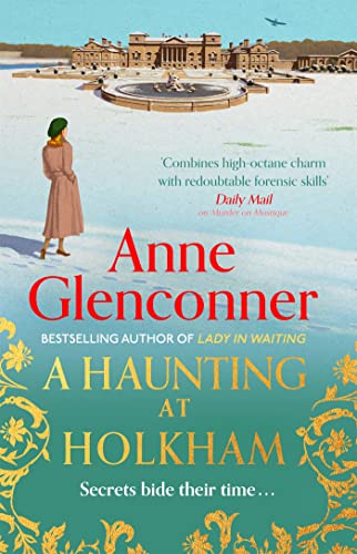 Book cover: Holkham Hall in winter, with a woman standing in the foreground.