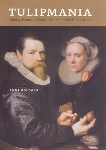 Book cover: "Tulipmania" featuring a 17th-century Dutch couple and a tulip.