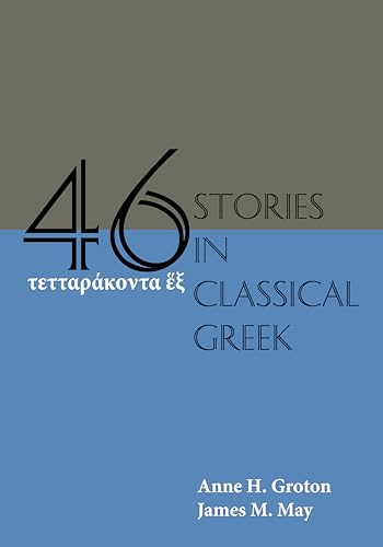 Book cover: "Forty-Six Stories in Classical Greek" with large numerals.