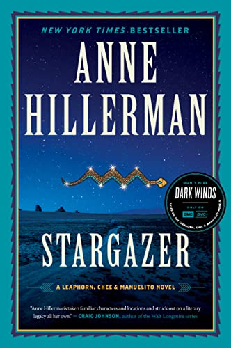 Book cover: "Stargazer" by Anne Hillerman, featuring a snake and desert landscape.