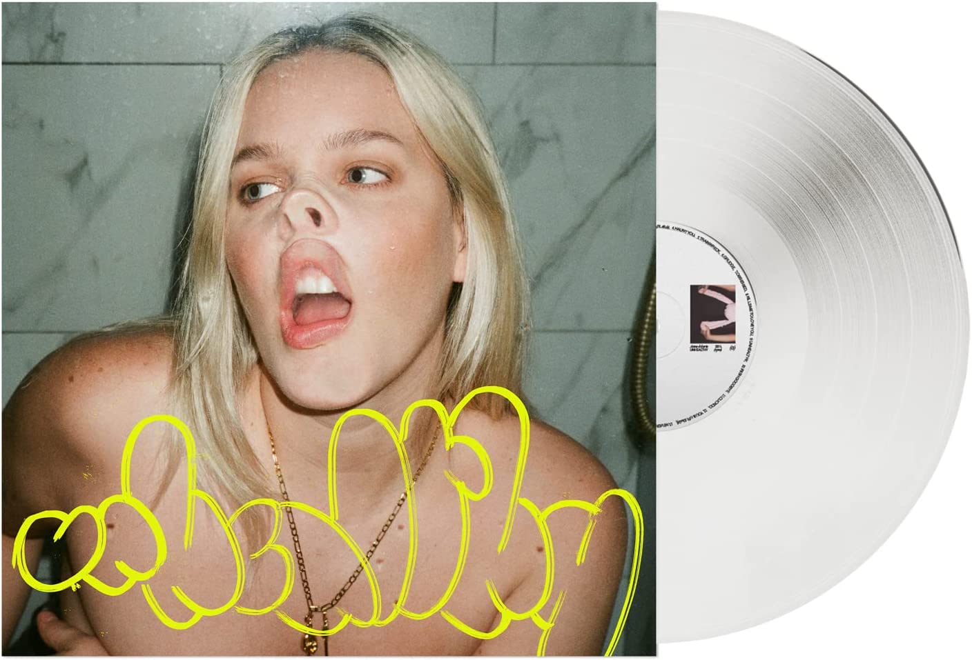 Anne-Marie album cover featuring a portrait and white vinyl record.