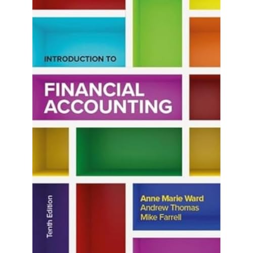 Textbook cover: "Introduction to Financial Accounting, 10e" with colorful blocks.