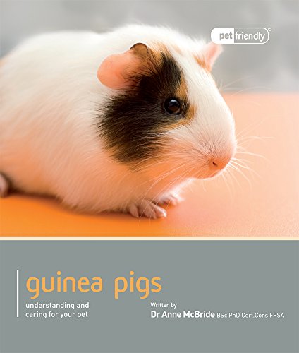 Colorful book cover with guinea pig image and pet care text on front.