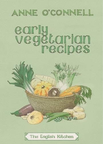 Book cover: "Early Vegetarian Recipes" with illustration of vegetables.