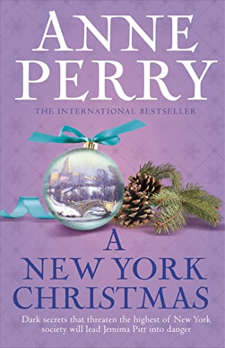 Book cover: "A New York Christmas" with a festive ornament and pinecone.