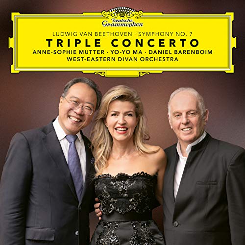 CD cover featuring portraits of Yo-Yo Ma, Anne-Sophie Mutter, and Daniel Barenboim.