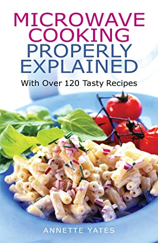Book cover: "Microwave Cooking Properly Explained" with food image.