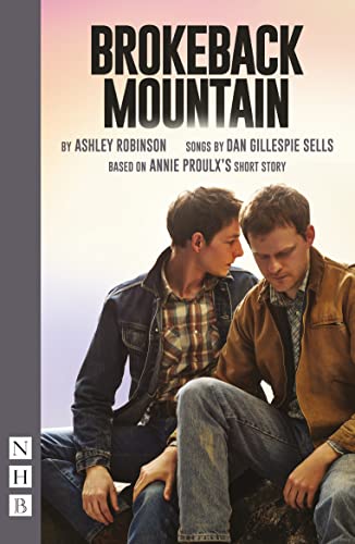 Play script cover featuring two men in casual clothing, “Brokeback Mountain” title.