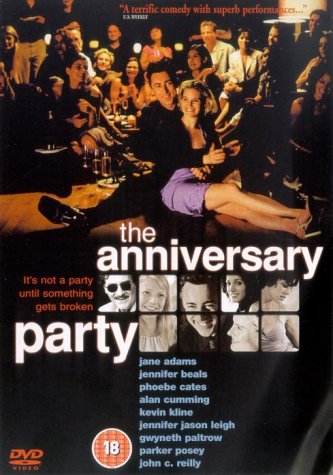 DVD cover for "The Anniversary Party" featuring cast photos and a party scene.