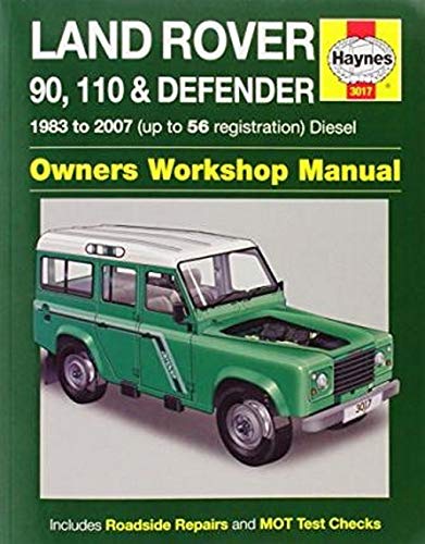 Haynes repair manual cover for Land Rover 90, 110, and Defender diesel models.