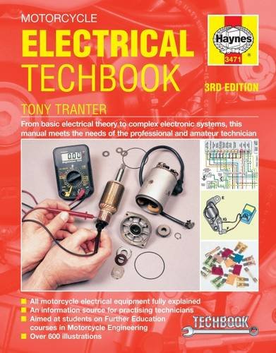Haynes Motorcycle Electrical Techbook cover with tools and wiring diagrams.