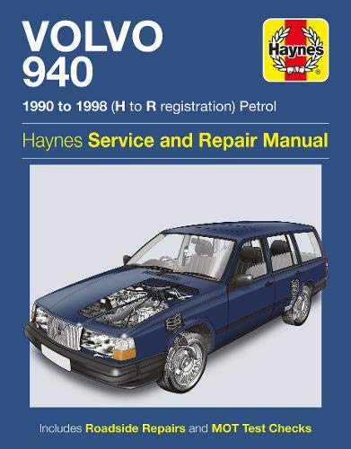 Haynes repair manual cover for Volvo 940 petrol models from 1990 to 1998.