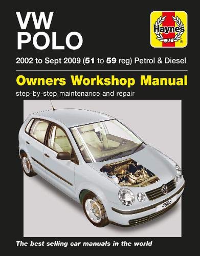 VW Polo car repair manual cover, showing a silver vehicle with engine detail.