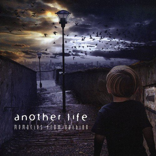 CD cover: person facing cityscape under stormy sky with birds.