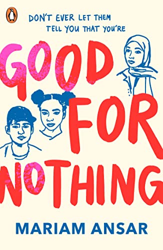 Book cover with red text "Good For Nothing" and three illustrated faces.