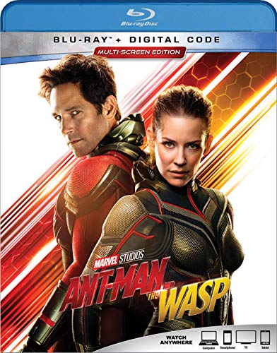 Ant-Man and The Wasp Blu-ray cover featuring Paul Rudd and Evangeline Lilly.