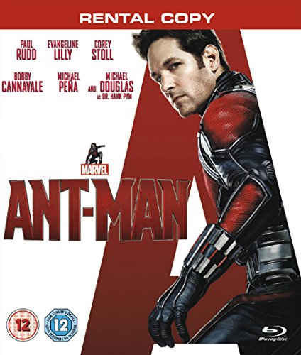 Ant-Man Blu-ray cover featuring Paul Rudd in superhero costume.