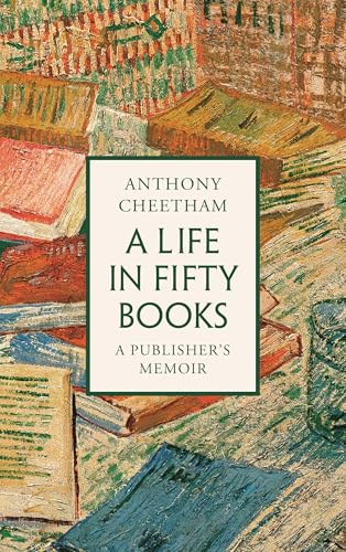 Book cover with title “A Life in Fifty Books” and stacked books.