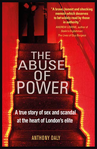 Book cover: red staircase with lights, title “The Abuse of Power.”