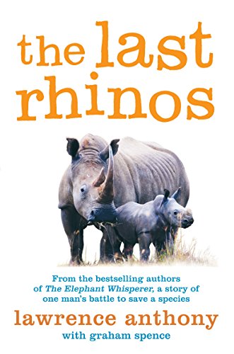 Book cover featuring adult and baby rhinos in a grassy field.