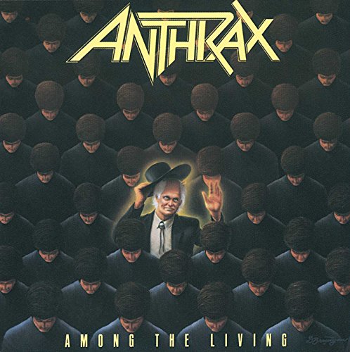 Anthrax album cover: crowd of figures with a man in a suit.