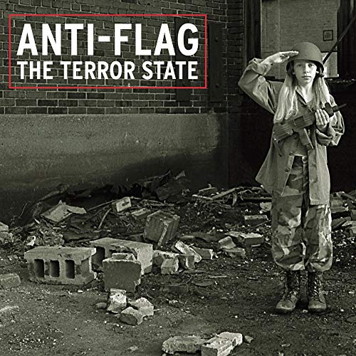 Anti-Flag album cover: child soldier salutes amidst rubble, black and white.