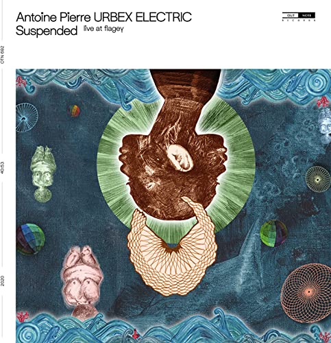 Vinyl record cover with abstract illustration of a face and swirling patterns.