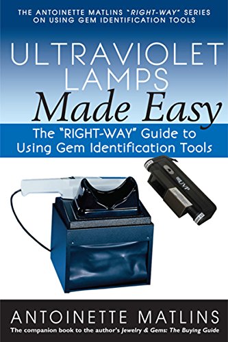 Book cover: "Ultraviolet Lamps Made Easy" with gem testing tools pictured.