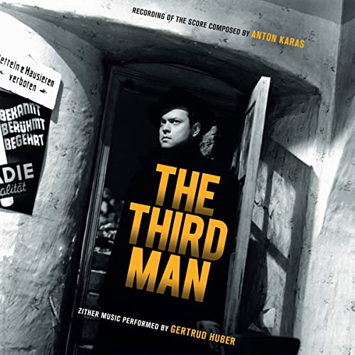 Black and white album cover for "The Third Man" soundtrack, featuring a man in a doorway.