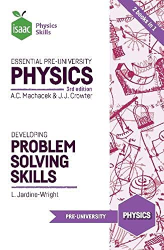 Physics textbook cover with diagrams, title “Essential Pre-University Physics”.