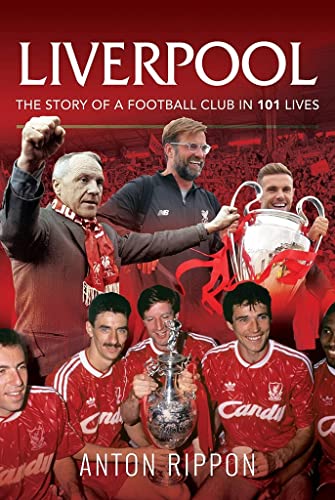 Book cover featuring Liverpool FC managers and players with trophies.