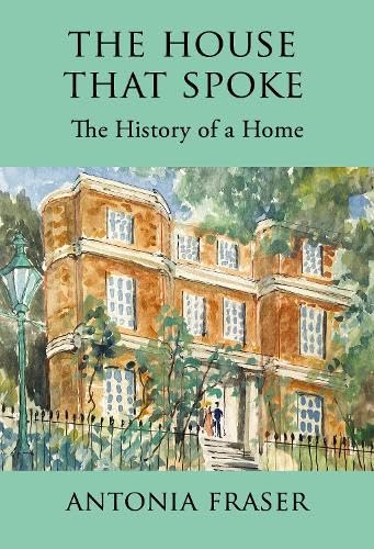 Book cover featuring a watercolor illustration of a brick house with a green lamp.