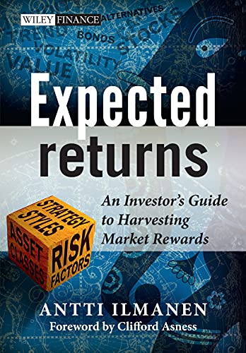 Book cover for Expected Returns by Antti Ilmanen featuring a wooden block on blue background.