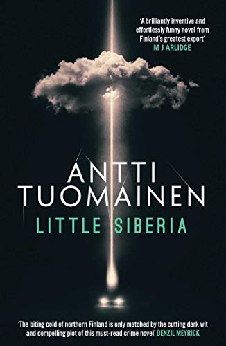Book cover for “Little Siberia” with dark, cloudy sky and bright light beam.