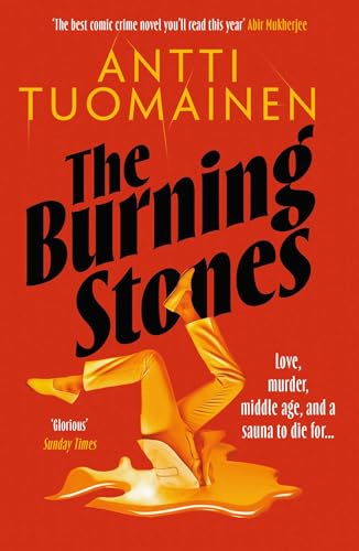 Book cover: red background, melting figure in suit, bold title text.