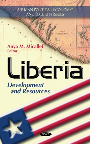 Book cover for “Liberia: Development and Resources” with map background.