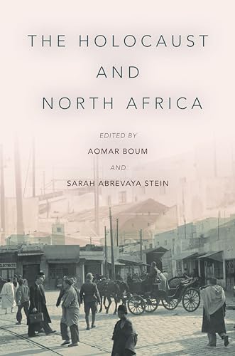 Book cover: "The Holocaust and North Africa" with a historical street scene.