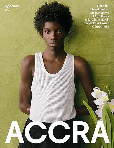 Book cover: portrait of a young Black man with flowers, titled "Accra.
