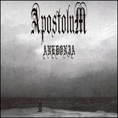 Album cover with gothic text over a dark, cloudy sky and a lone figure.