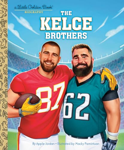 Cover of "The Kelce Brothers" Little Golden Book biography, illustrated portraits.