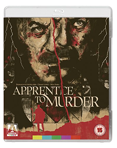 Apprentice to Murder" Blu-ray cover with a close-up of a man’s face and figures.
