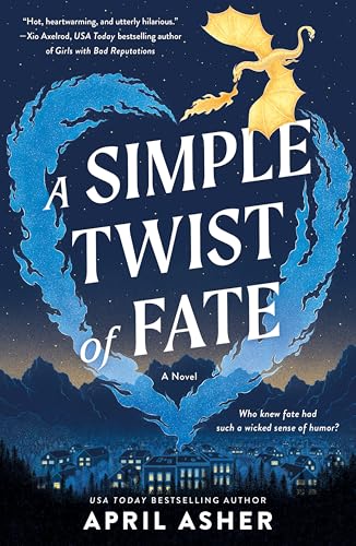 Book cover: "A Simple Twist of Fate" with a dragon and heart design.
