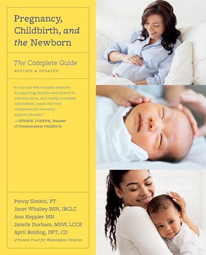 Book cover titled Pregnancy, Childbirth, and the Newborn featuring photos of a pregnant woman and infants.