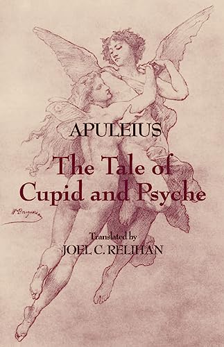 Book with ancient art cover depicting young lovers, Cupid and Psyche, in classic setting.