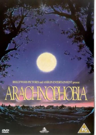 “Arachnophobia” DVD cover with a full moon and silhouetted trees.